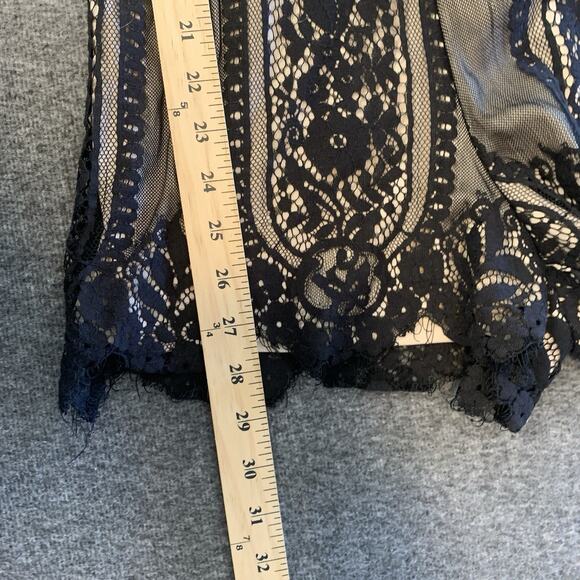 Charlotte Russe Romper XS‎ Black Nude Lace Boho Festival Date Night - Picture 8 of 9